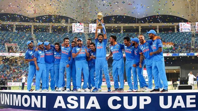 India celebrate after winning the Asia Cup (AP Photo)